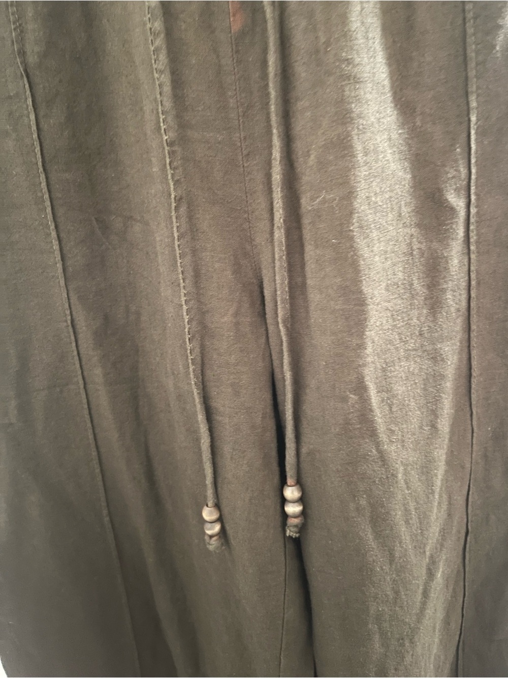 Mango Wide-Leg Drawstring Pants in Dark Brown - Picture 3 of 8